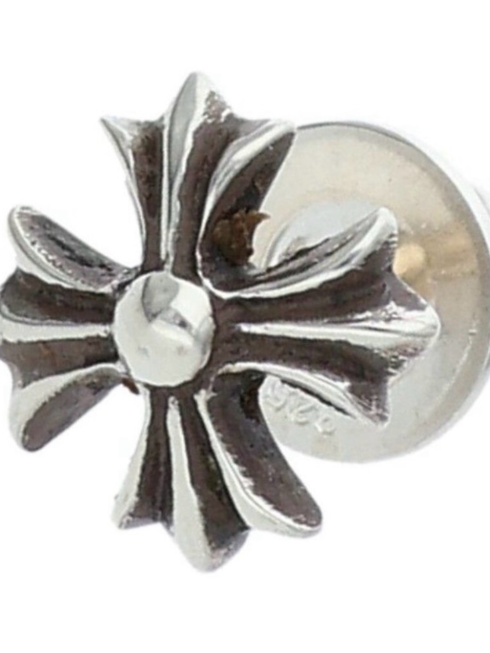 Chrome Hearts CH Plus Cross Stud Earrings Sterling Silver Pair